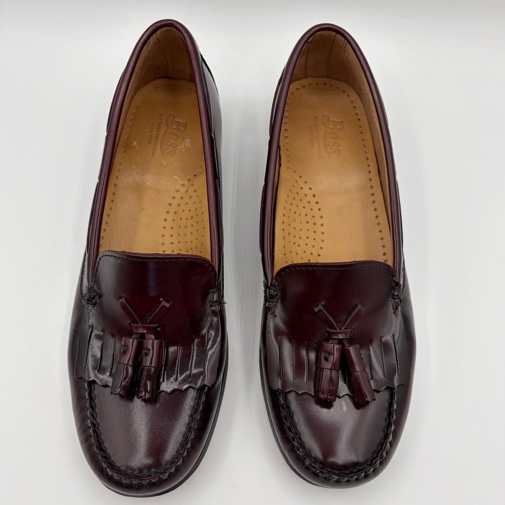 VTG Bass Jackie Weejuns Oxblood Leather Kiltie Tassel Loafer Women's 8.5 Classic